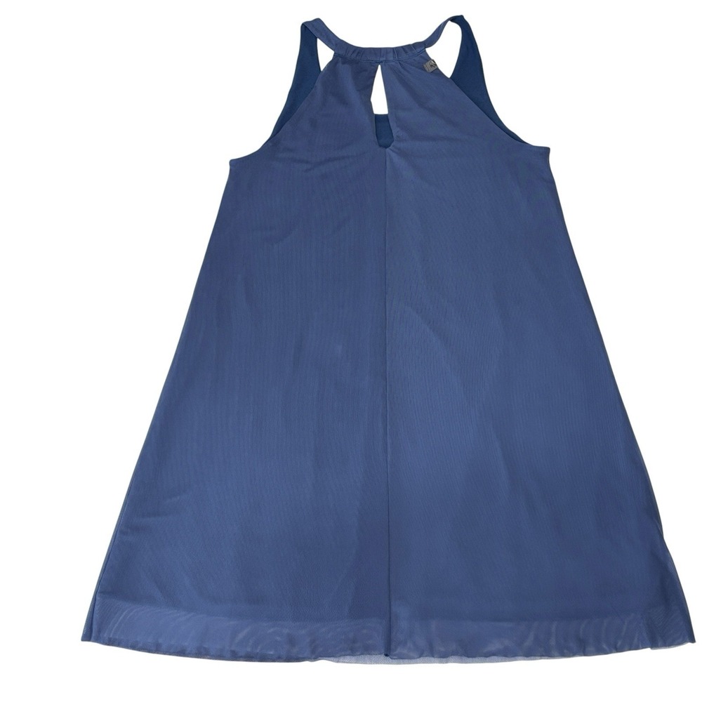Oiselle Sz 10 Blue Mio Mesh Mini Dress Sleeveless Athletic Comfort Lightweight - Picture 11 of 16